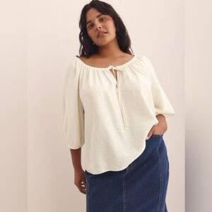 26” ptp Women's Cream Peasant Top